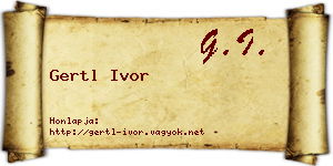 Gertl Ivor névjegykártya
